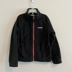 Columbia Sportswear Girls Black Fleece Full Zip Up Jacket, size S (7/8)
